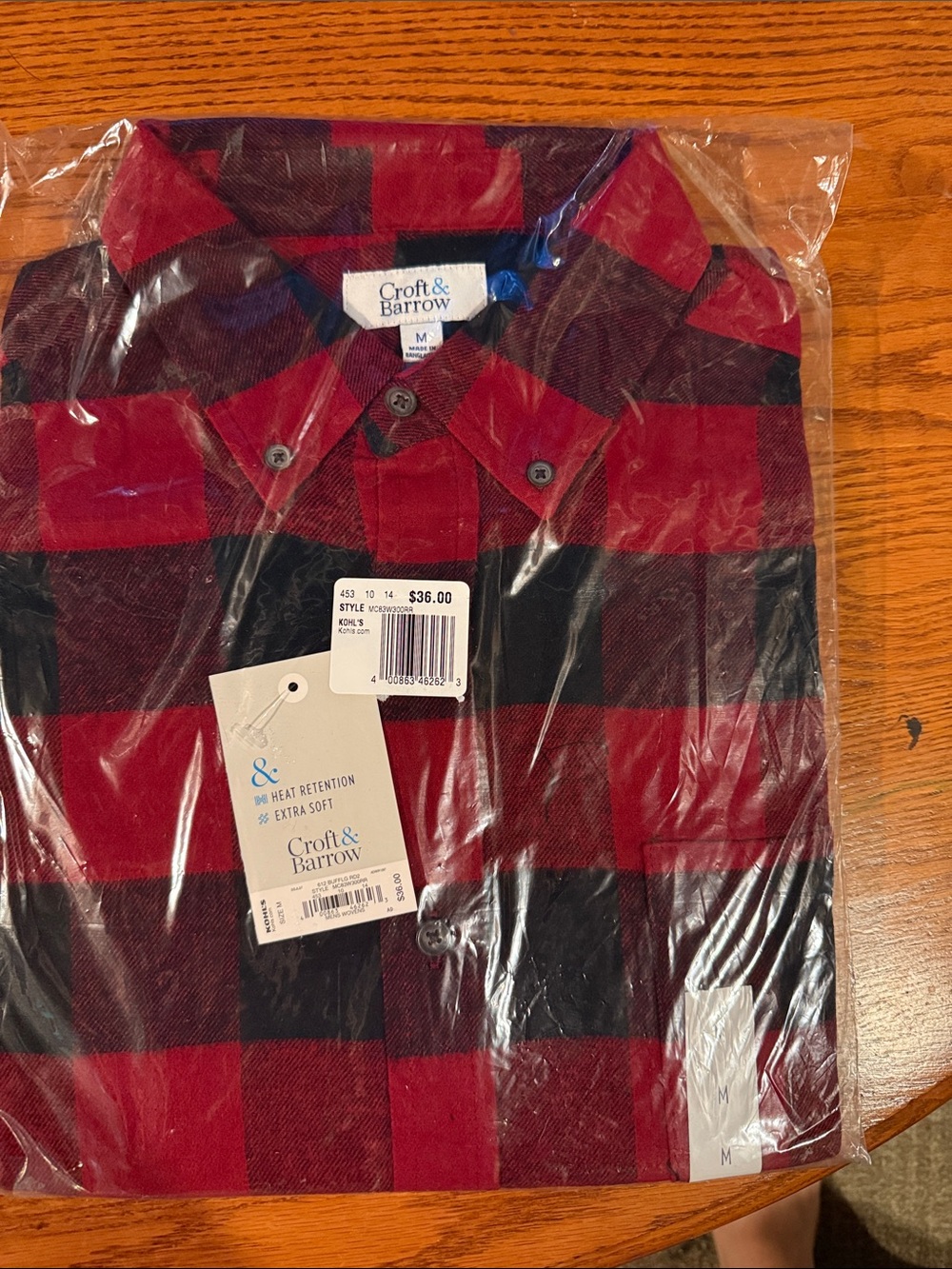 croft & barrow Red and Black Buffalo Plaid Button-Down Shirt
